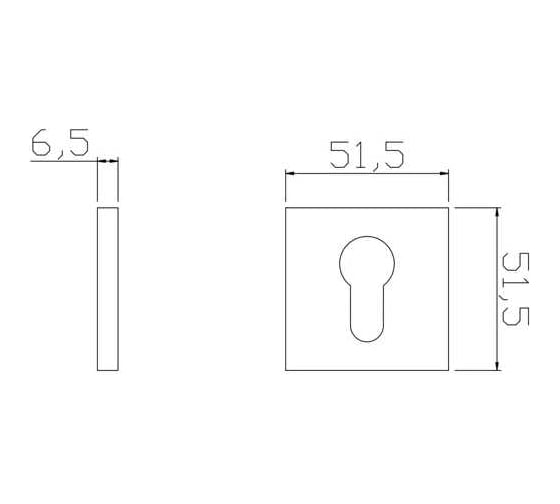 Ключевая накладка под евроцилиндр ADDEN BAU SC SQ-001 NICKEL 940002023028