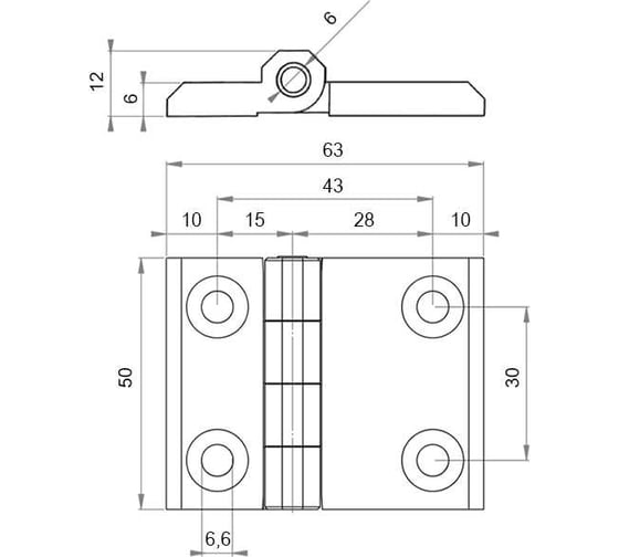 Шарнирная накладная петля EMES IM50X63
