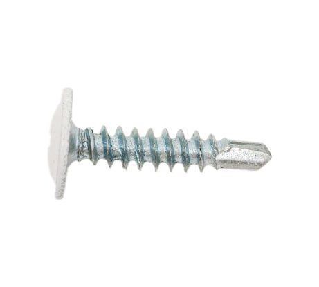 Саморез с прессшайбой крепежная техника белый, 4,2x19, ral 9003, сверло, 50 шт. 10606