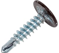 Саморез с прессшайбой крепежная техника коричневый, 4,2x19, ral 8017, сверло, 50 шт. 10662