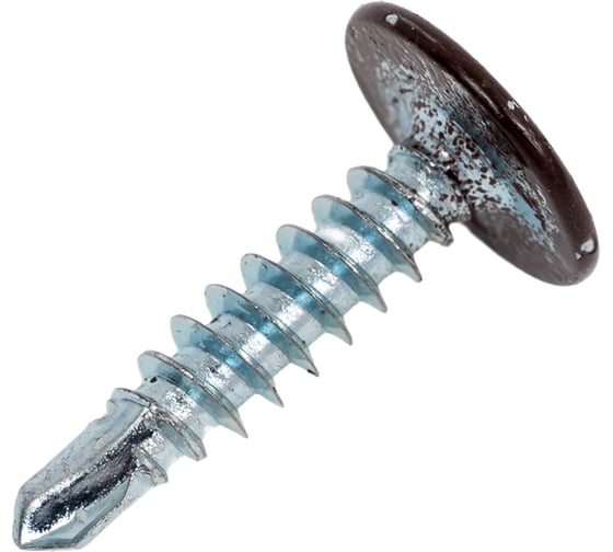 Саморез с прессшайбой крепежная техника коричневый, 4,2x19, ral 8017, сверло, 50 шт. 10662 1