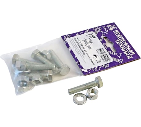 Болт с ш/г крепежная техника набор, полная резьба, din 933, 8x35, 5 шт. 17860
