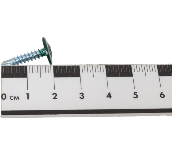 Саморез крепежная техника прессшайба, зеленый мох, 4,2x19 ral 6005, сверло, 50 шт. 10654
