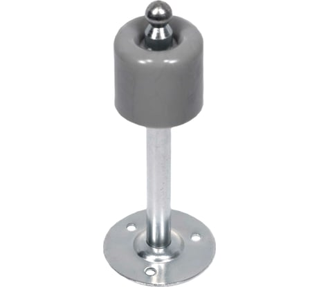 Дверной напольный ограничитель Левша 140 мм, с фиксатором, серый У4-9560.Сер