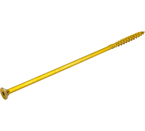 Самонарезающие шурупы для дерева BOHRER потайной, 10x300 желтый цинк DSH-10/300
