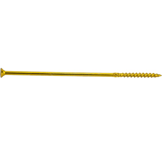 Самонарезающие шурупы для дерева BOHRER потайной, 10x300 желтый цинк DSH-10/300