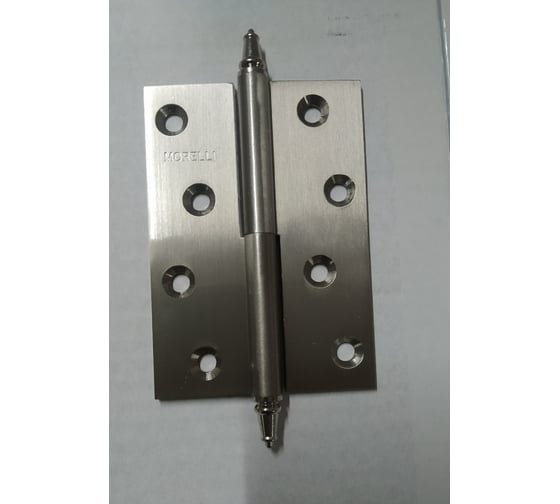 Латунная петля с коронкой MORELLI MB 100x70x3 SN L C -N левая, белый никель 9010228