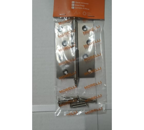Латунная петля с коронкой MORELLI MB 100x70x3 SN R C -N правая, белый никель 9010229