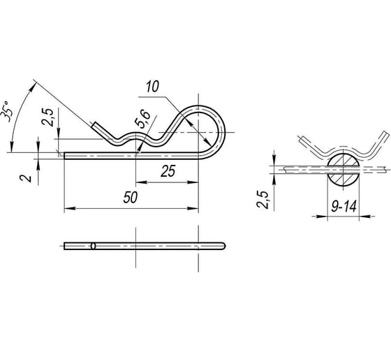 Шплинт Алтервиа 2х50, DIN 11024, Form Е, 10 шт. A00002.220050.10
