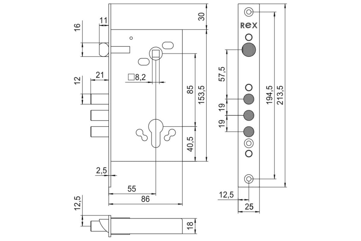 Длина замка. Эльбор замок врезной Эльбор Rex.1.2. Замок врезной Rex 2.1. Замок врезной Эльбор Rex 1.3 размер. Замок врезной Rex 1.2 el12.