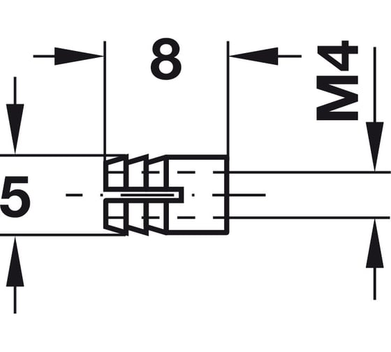 Распорная муфта Hafele латунь M4 5x8мм 051.45.004