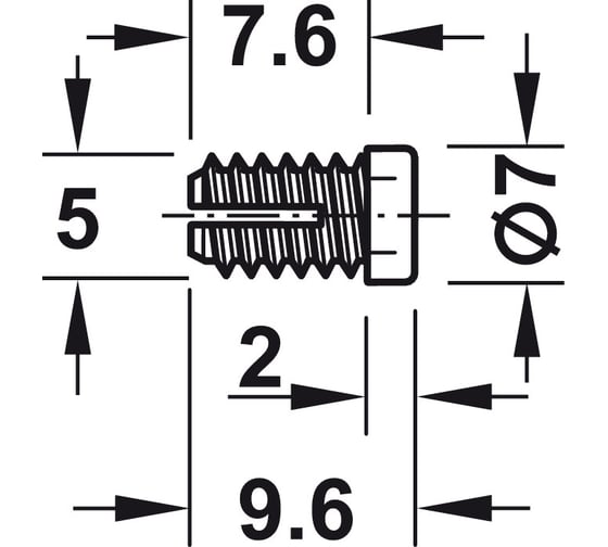 Распорная муфта Hafele 5x7,6мм 042.97.001