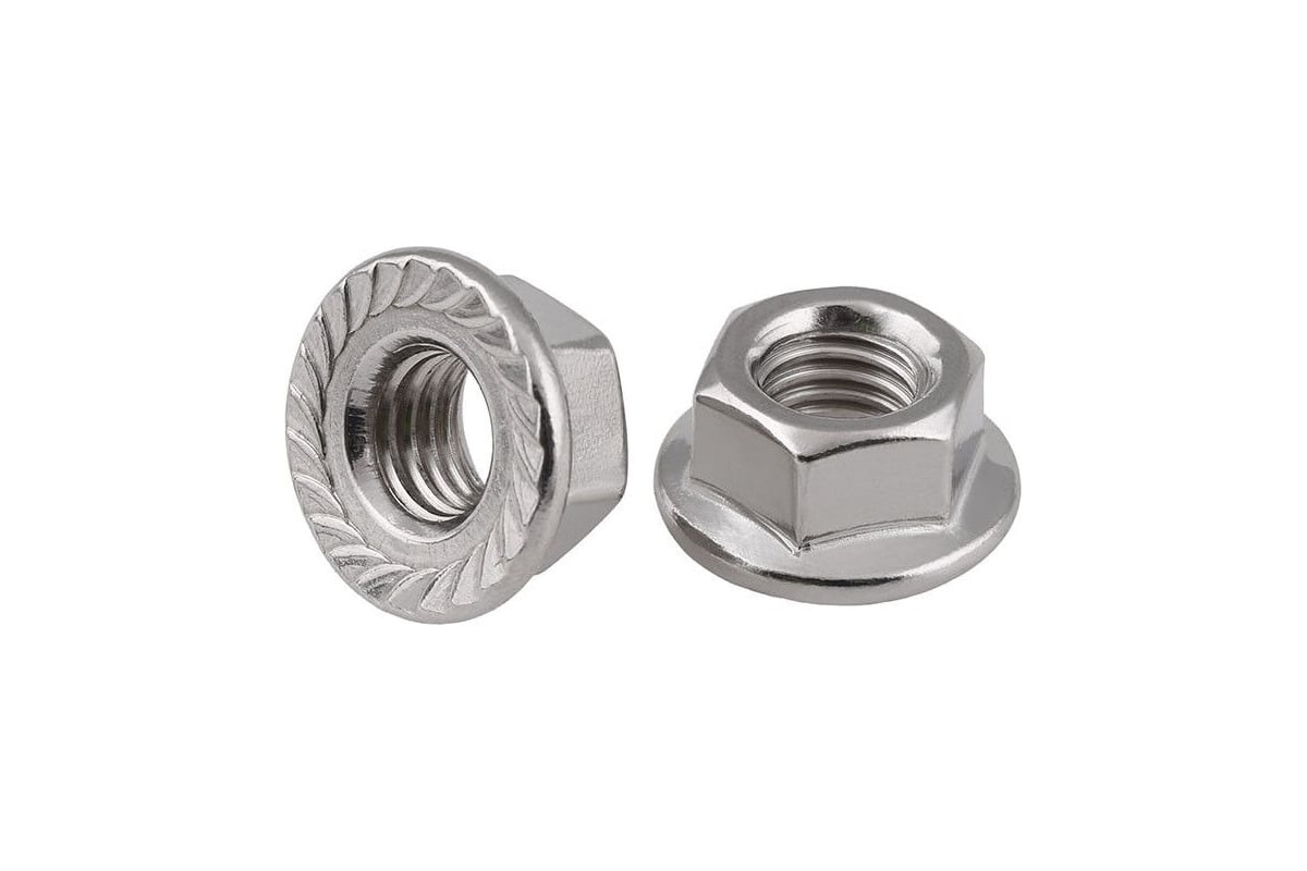 Оцинкованная гайка с насечкой, препятствующей откручиванию Промрукав М5 ...