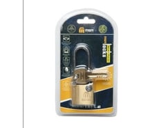 Стальной навесной замок с закаленной удлиненной дужкой MSM TB1-L40 Блистер
