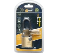 Стальной навесной замок с закаленной удлиненной дужкой MSM TB1-L30 Блистер