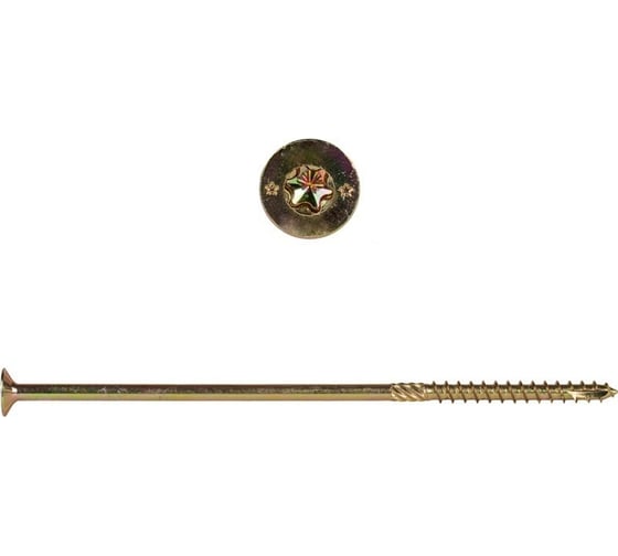 Саморезы по дереву КРЕП-КОМП потайные, Torx, 10х360 мм, желтые, 50 шт. сдт10360 1