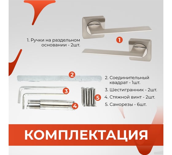 Ручка на раздельном основании VЕTTORE R06.027 SN/CP сатин/хром 20263