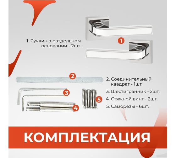 Ручка на раздельном основании VЕTTORE R06.115 CP/CP/WH хром/хром/белый 20240
