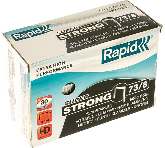 Скоба SuperStrong 5000 шт. для степлера (8 мм; Тип 73) Rapid 24890300