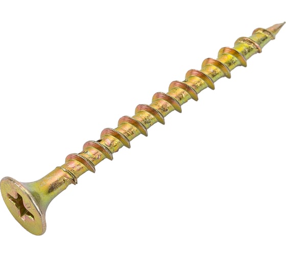Саморезы МТК потайная головка, крупный шаг, жёлтый цинк, 3,5x45 400 шт. 113252