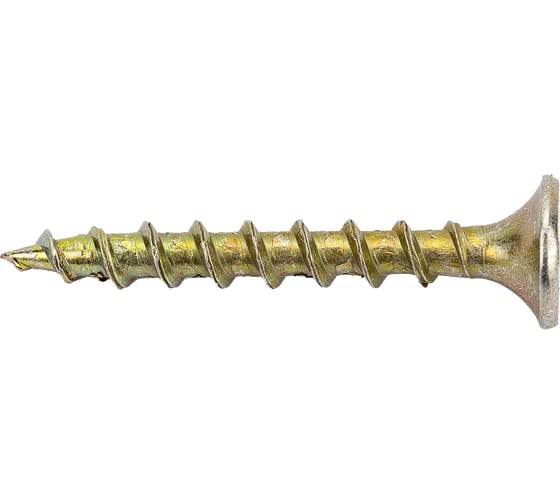 Саморезы МТК потайная головка, крупный шаг, жёлтый цинк, 3,5x32 500 шт. 113249 1