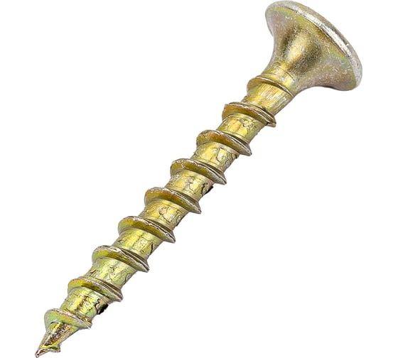 Саморезы МТК потайная головка, крупный шаг, жёлтый цинк, 3,5x32 500 шт. 113249