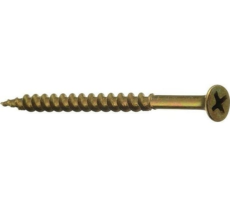 Саморезы МТК потайная головка, крупный шаг, жёлтый цинк, 4,2x65 250 шт. 114573