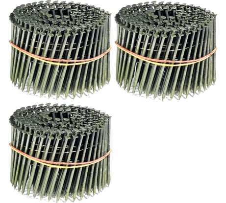 Барабанные гвозди КОРДЛЕНД 750 шт. (3 кассеты по 250 шт.) Ø 2,8 мм, длина 80 мм, Ø шляпки 6,8 мм, ершеные GVB-00028.3