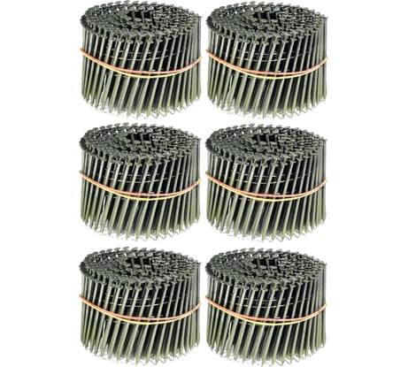 Барабанные гвозди КОРДЛЕНД 1500 шт. (6 кассет по 250 шт.) Ø 2,8 мм, длина 80 мм, Ø шляпки 6,8 мм, ершеные GVB-00028.6