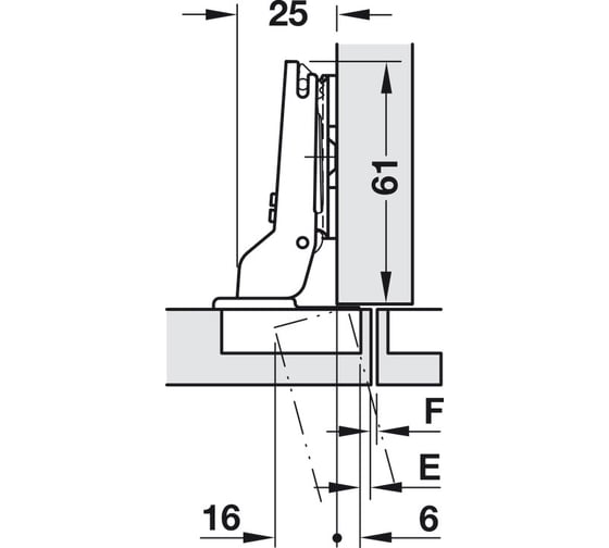 Петля Hafele DUOMATIC 90/110 HOL 48/6 S 329.17.102