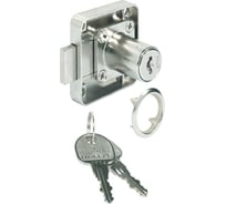 Накладной замок с ригелем Hafele с фиксированным пластинчатым цилиндром, дорнмасс 25 мм, никель, SH1 232.27.701