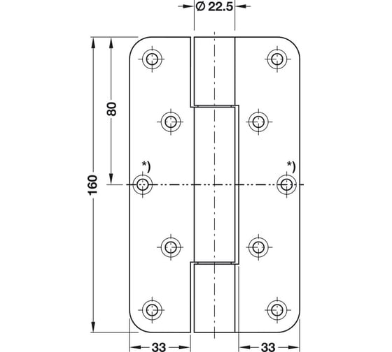 Петля Hafele VN 2929/160 нержавеющая сталь мат 160кг 924.13.203