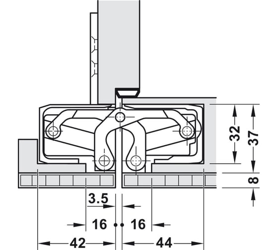 Петля Hafele TECTUS TE 640 3D A8 серебристый 924.17.523