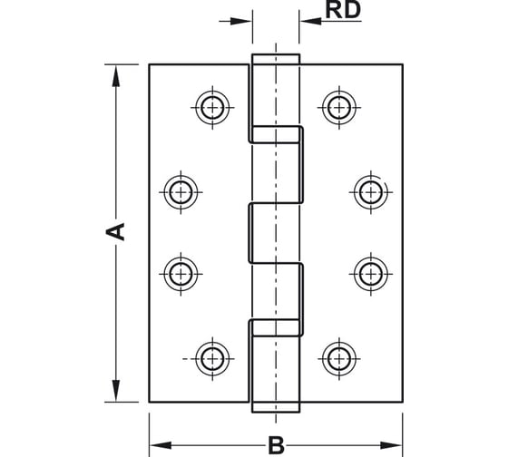 Петля Hafele карточная102x76x3мм нержавеющая сталь мат 926.98.040