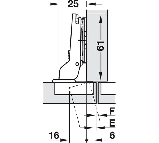 Петля Hafele Push 90/110 градусов 329.17.902