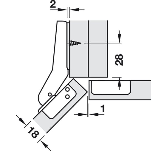 Петля Hafele угол установки 45/92 градусов 316.34.501