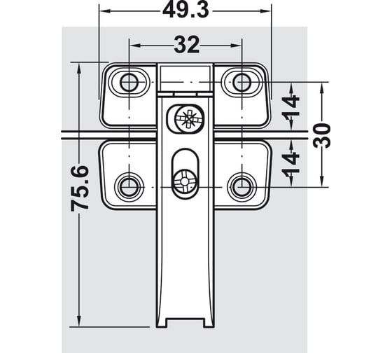 Петля Hafele средняя, регулируемая, для складных дверей FREE Fold 372.64.796