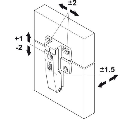 Петля Hafele средняя, регулируемая, для складных дверей FREE Fold 372.64.796