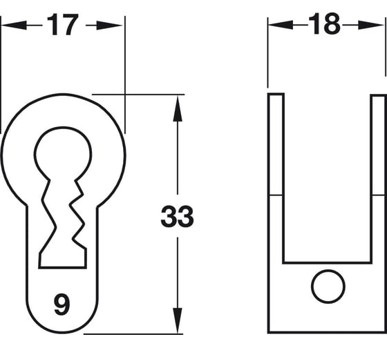 Переходная вставка Hafele с BB на PZ для ключей № 2 911.03.562