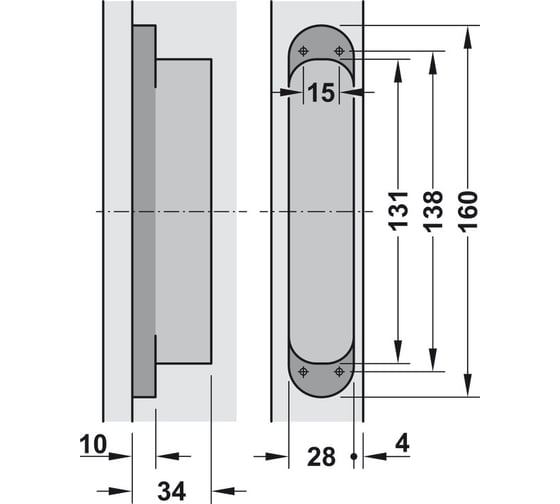 Скрытая петля Hafele Tectus TE 340 3D F1 хром, матовая 924.17.121