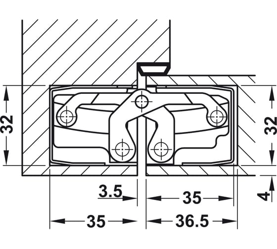 Петля Hafele TECTUS TE 540 3D черная 924.17.237