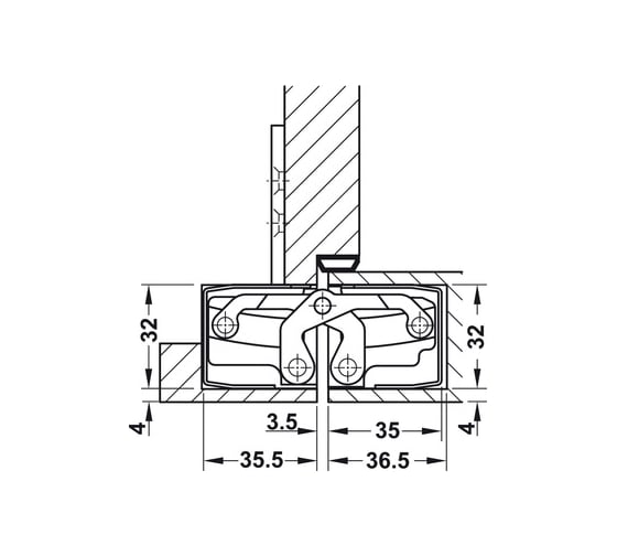 Скрытая петля Hafele Tectus TE 640 3D нержавеющая сталь 924.17.404