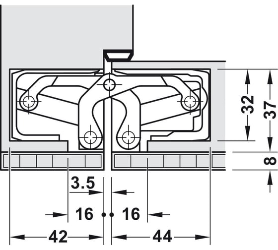 Скрытая петля Hafele Tectus TE 5403D A8, хром, матовая 924.17.323