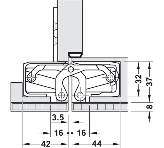 Скрытая петля Hafele Tectus TE 5403D A8, хром, матовая 924.17.323