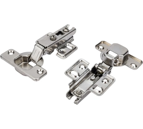 Мебельная петля для накладных дверей, в сборе с пластиной под шуруп Левша Ø35, 110мм, Н=0 (2 шт.) У8-3619