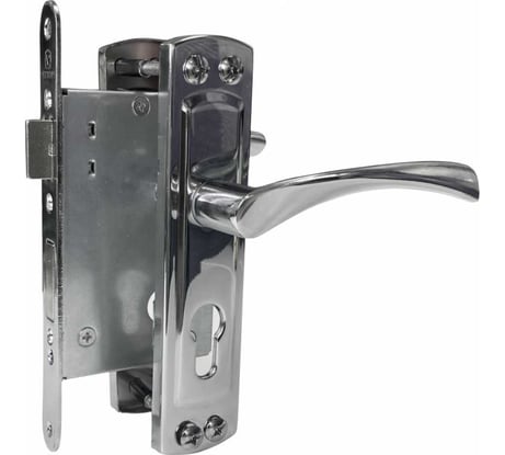 Врезной замок в комплекте с ручкой VETTORE 5523-4 CP хром 20535