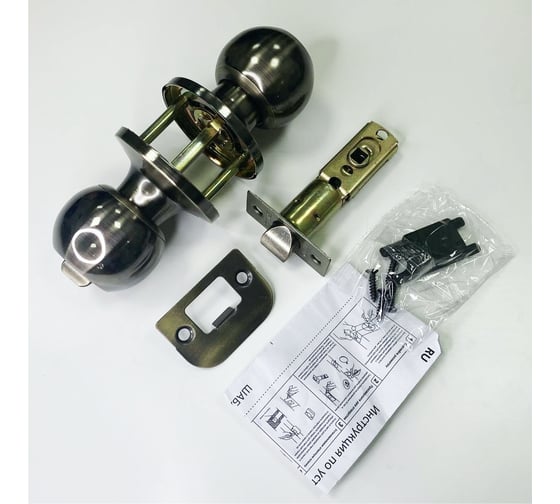 Круглая ручка-защёлка VЕTTORE A6072 BK AB, поворотник-заглушка, бронза 20123 1