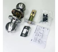 Круглая ручка-защёлка VЕTTORE A6072 BK SN, поворотник-заглушка, сатин 20125