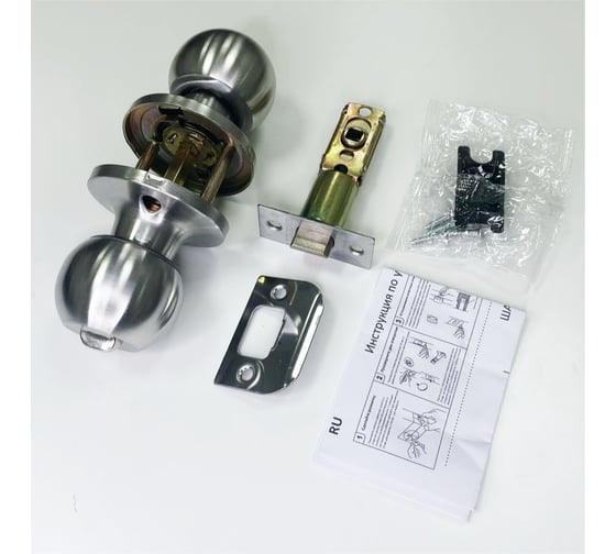 Круглая ручка-защёлка VЕTTORE A6072 BK SN, поворотник-заглушка, сатин 20125 1