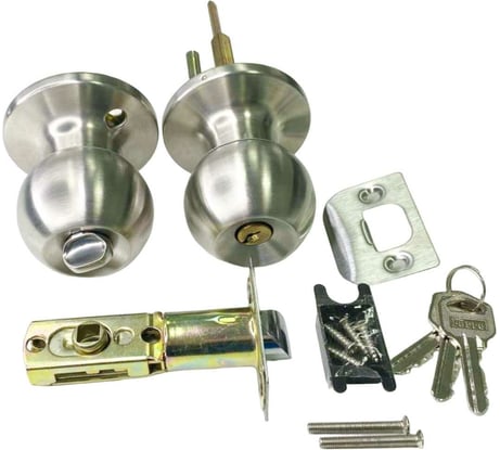 Круглая ручка-защёлка VЕTTORE A6072 ET SN, ключ-поворотник, сатин 20128